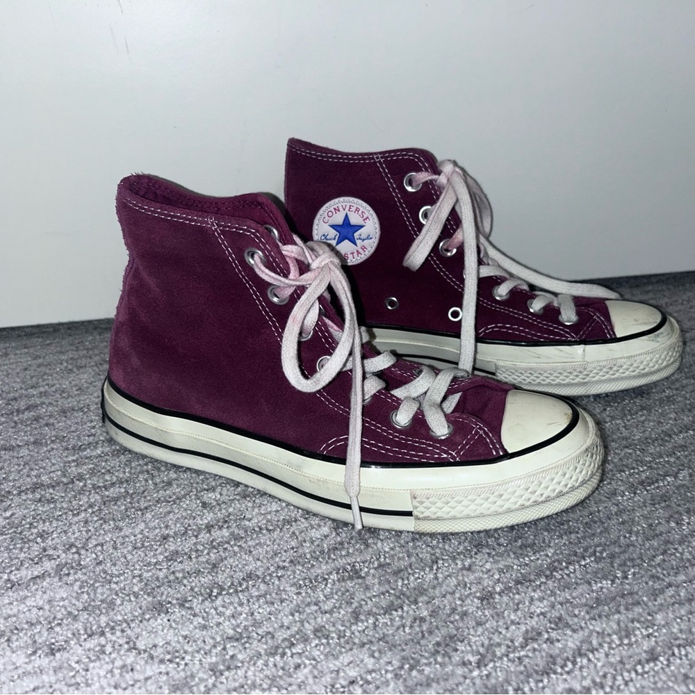 Red suede converse
